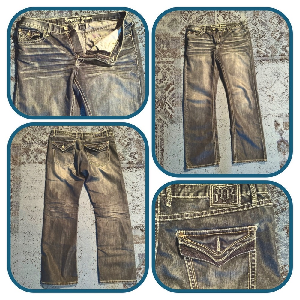 Rock Revival Request Men’s blue jeans 34w/32